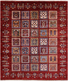 Red Garden Design Persian Hand Knotted Wool Rug - 5' 2" X 6' 2" - Golden Nile