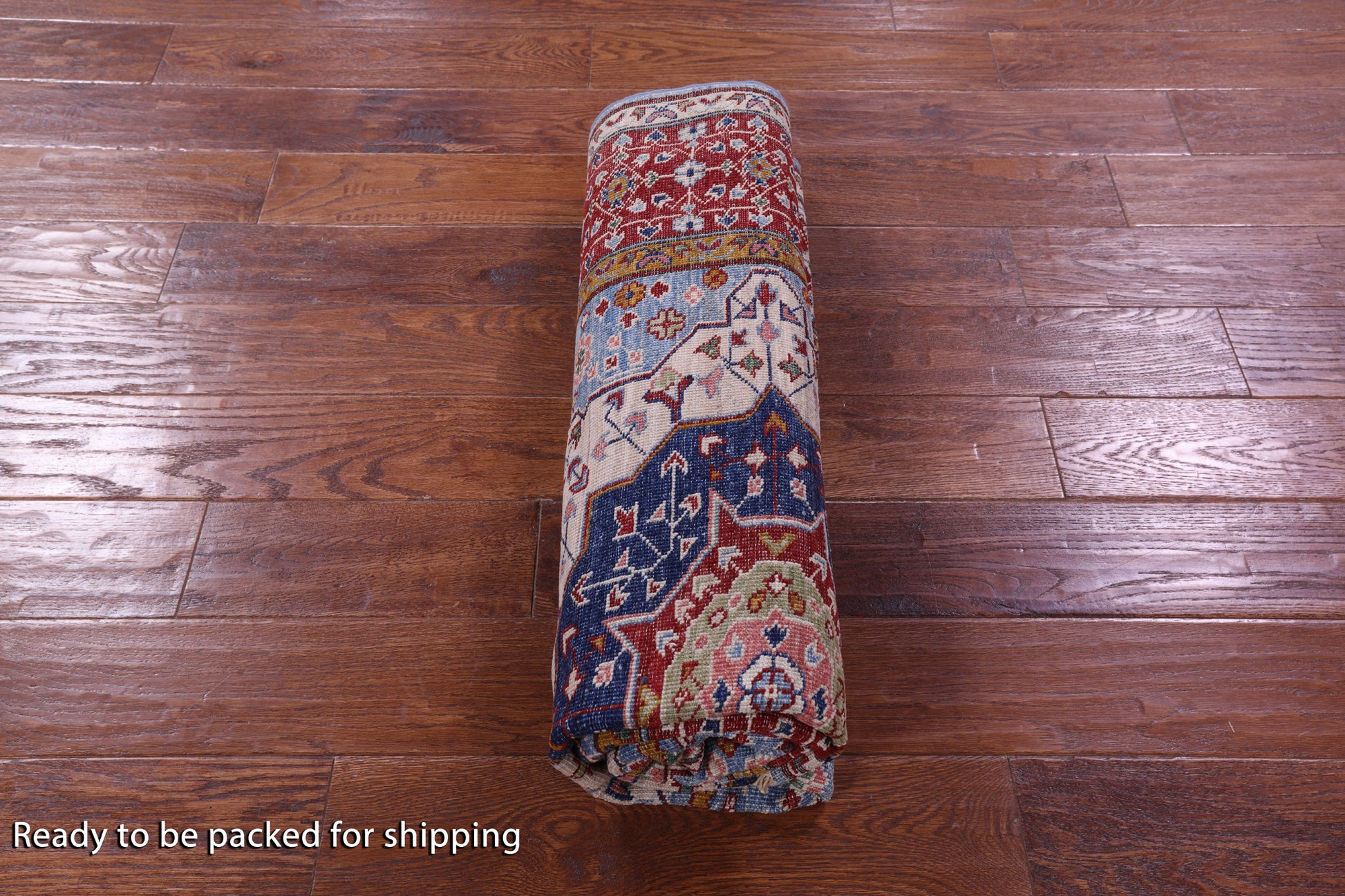 Blue Geometric Persian Mamluk Hand Knotted Wool Rug - 4' 11" X 6' 8" - Golden Nile