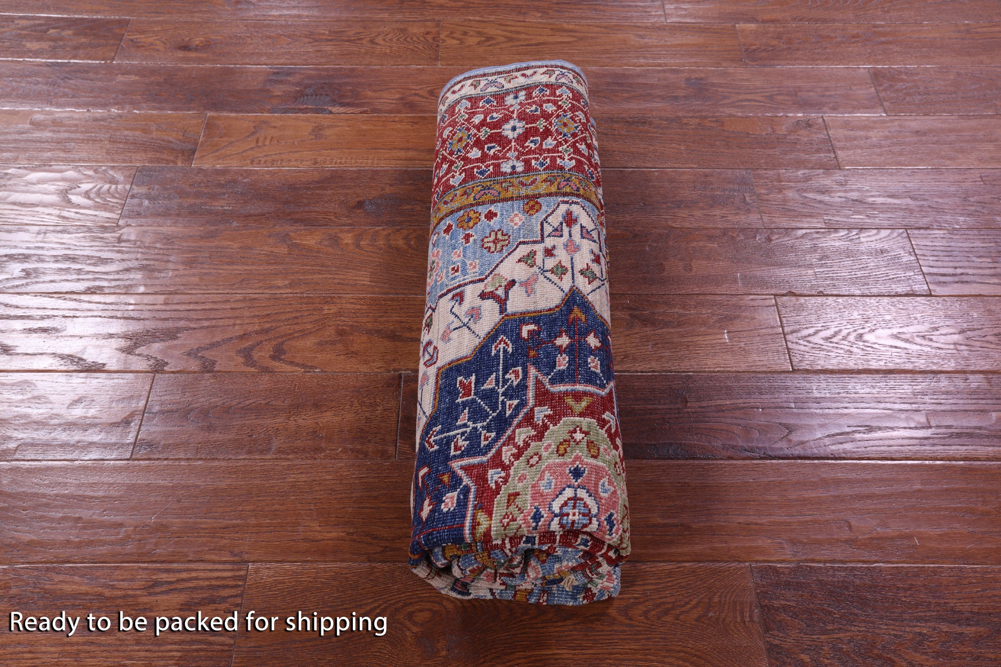 Blue Geometric Persian Mamluk Hand Knotted Wool Rug - 4' 11" X 6' 8" - Golden Nile