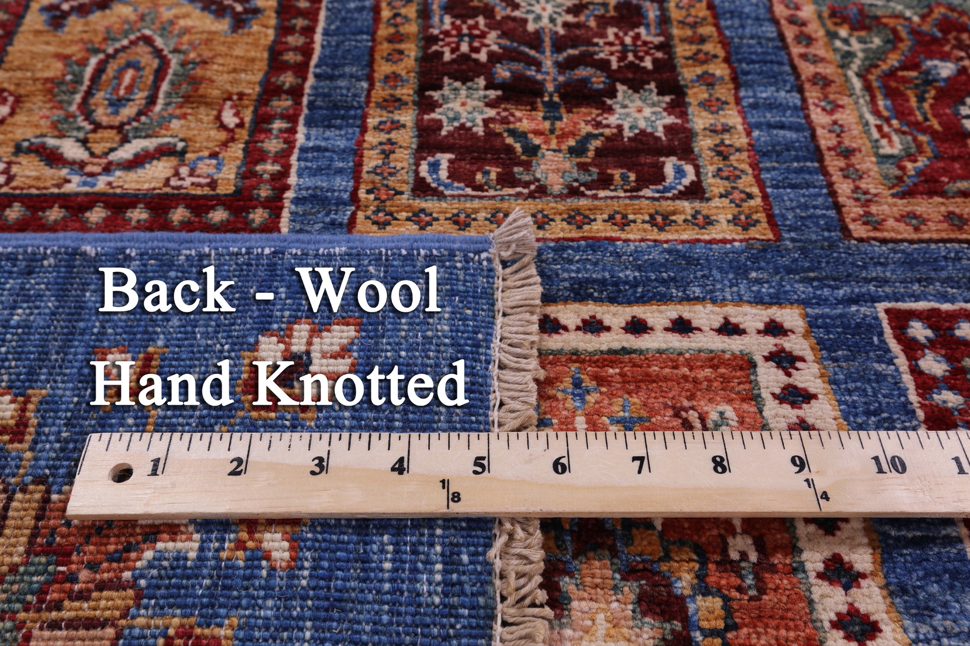 Blue Garden Design Persian Hand Knotted Wool Rug - 5' 0" X 6' 8" - Golden Nile