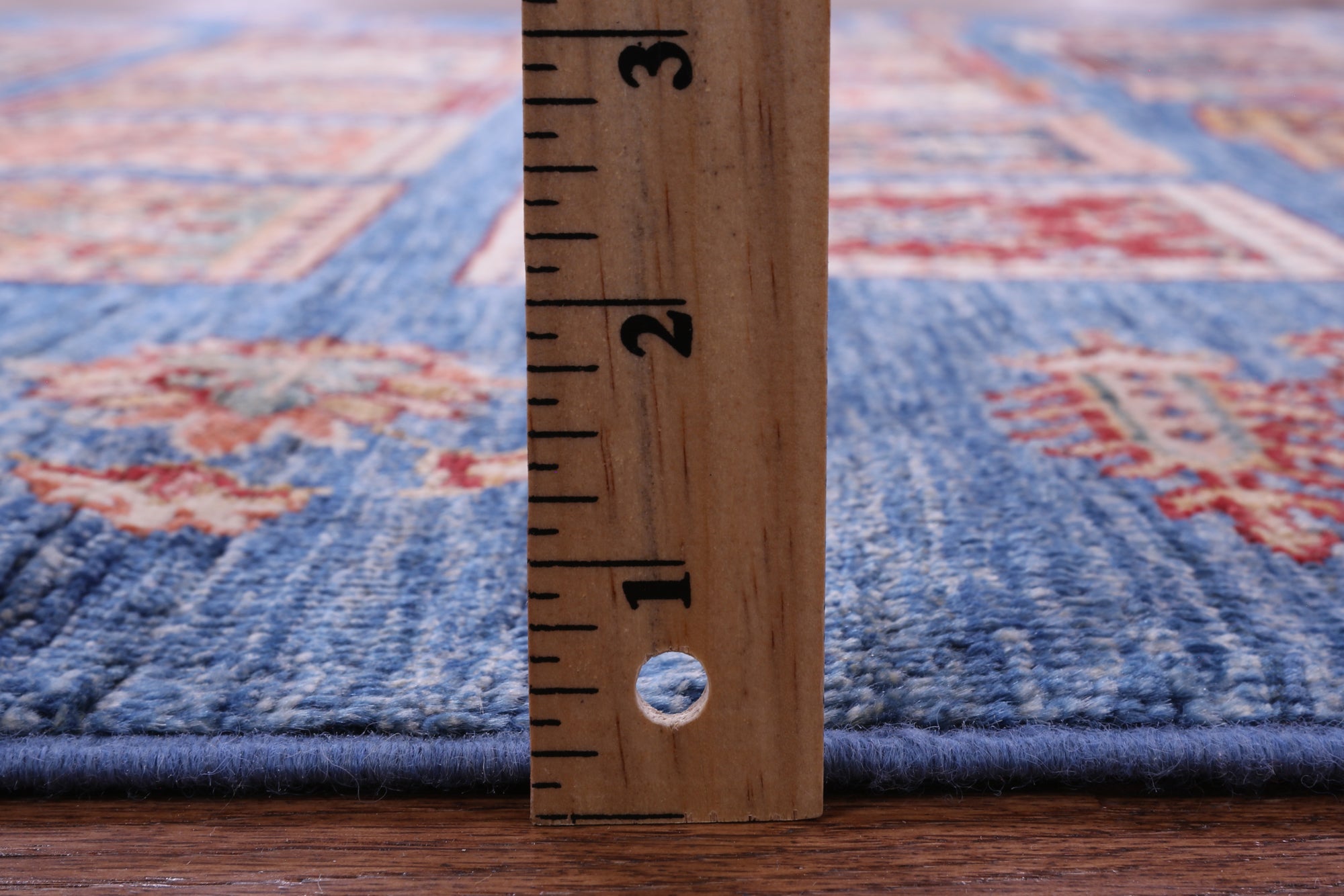 Blue Garden Design Persian Hand Knotted Wool Rug - 5' 0" X 6' 8" - Golden Nile