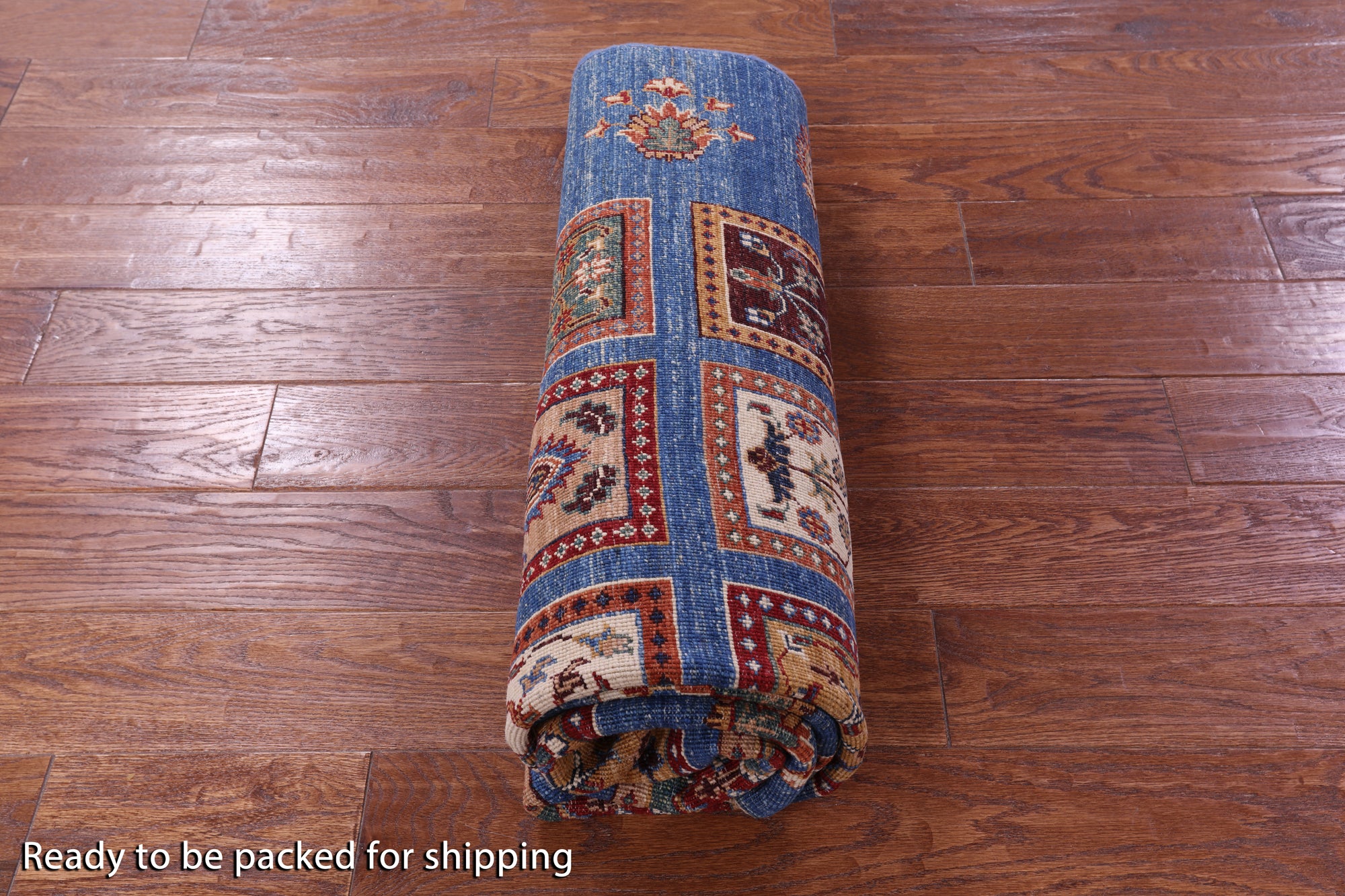 Blue Garden Design Persian Hand Knotted Wool Rug - 5' 0" X 6' 8" - Golden Nile
