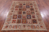 Garden Design Persian Hand Knotted Wool Rug - 5' 2" X 6' 6" - Golden Nile