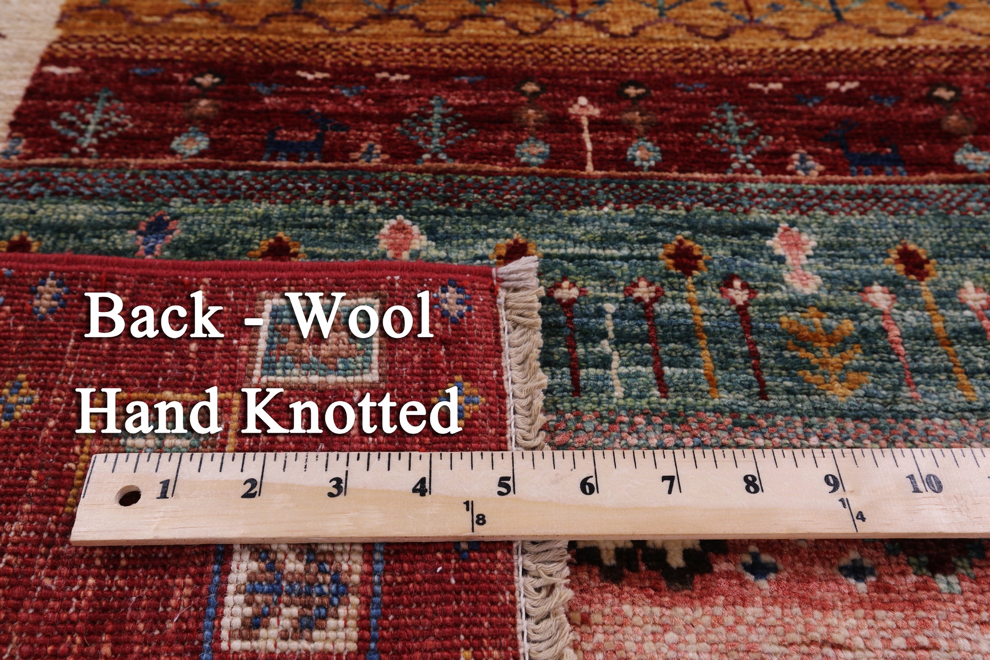 Tribal Persian Gabbeh Handmade Wool Rug - 3' 7" X 4' 11" - Golden Nile