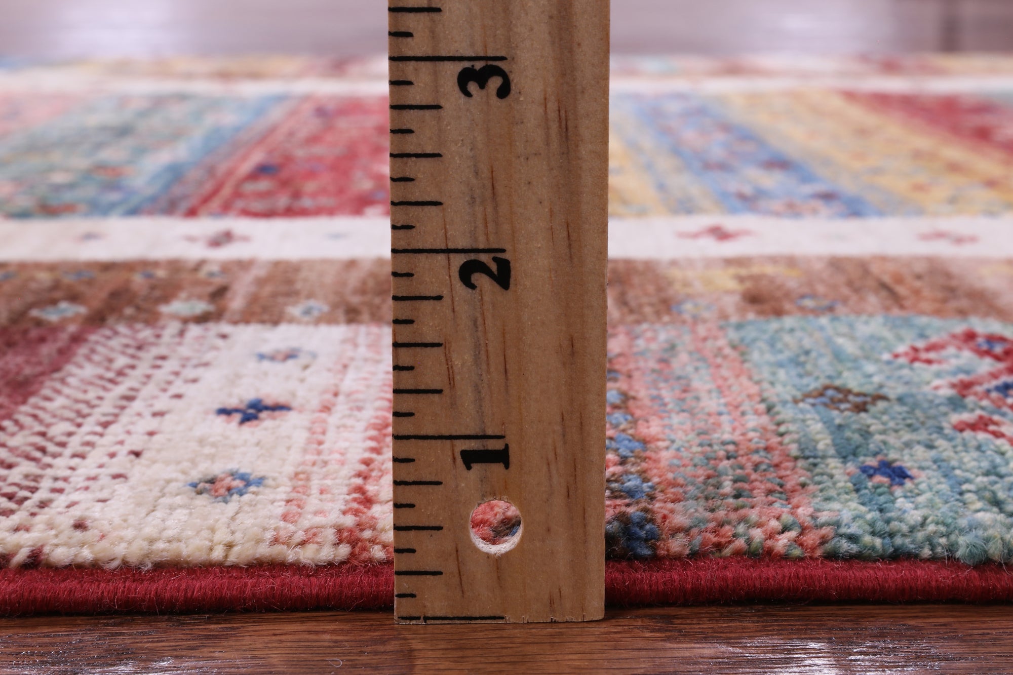 Tribal Persian Gabbeh Handmade Wool Rug - 3' 7" X 4' 11" - Golden Nile