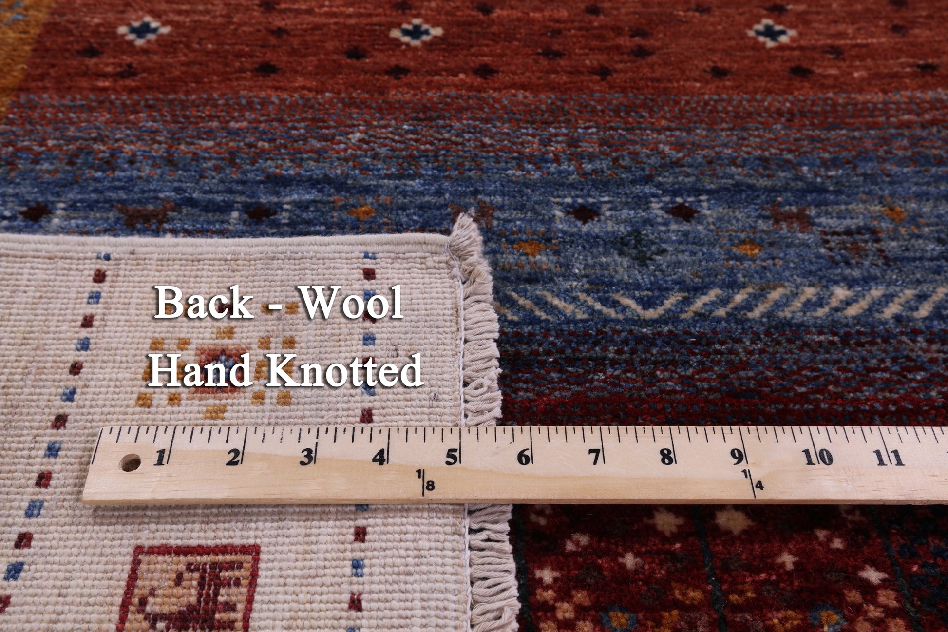 Persian Gabbeh Tribal Hand Knotted Wool Rug - 4' 0" X 5' 10" - Golden Nile