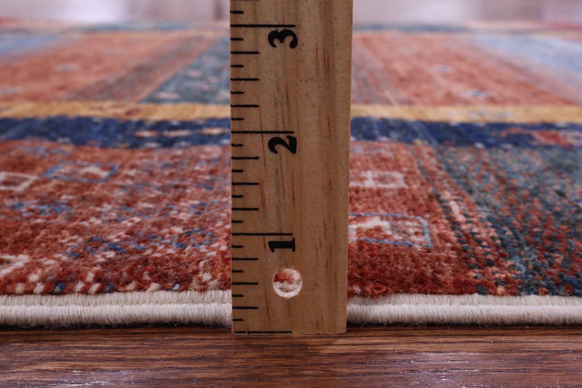 Persian Gabbeh Tribal Hand Knotted Wool Rug - 4' 0" X 5' 10" - Golden Nile