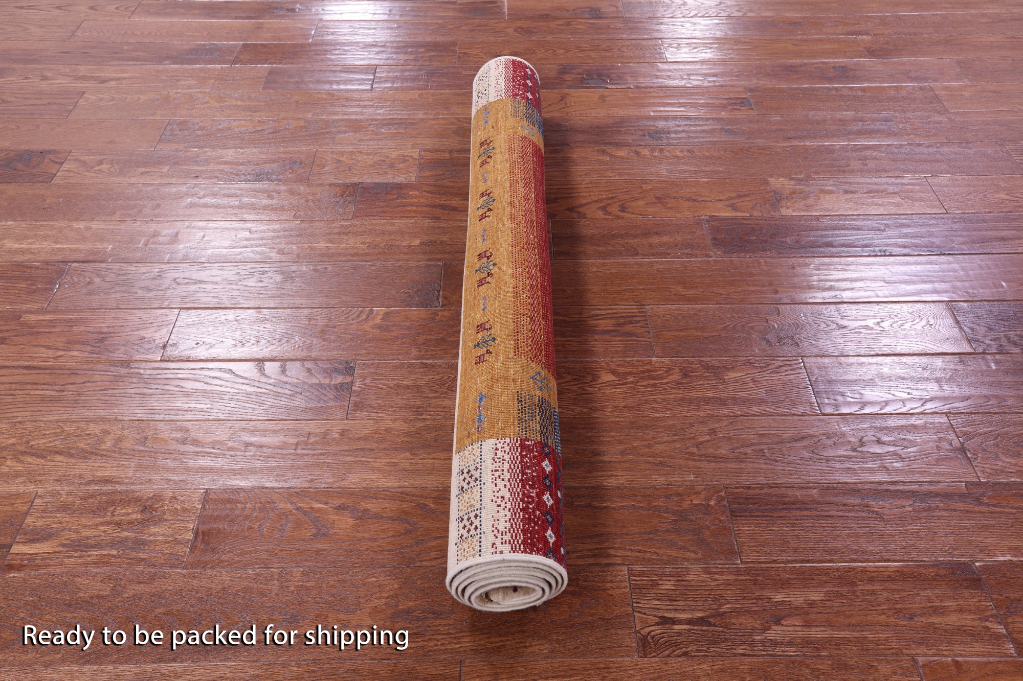 Persian Gabbeh Tribal Hand Knotted Wool Rug - 4' 0" X 5' 10" - Golden Nile