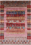 Tribal Persian Gabbeh Hand Knotted Wool Rug - 4' 2" X 6' 1" - Golden Nile