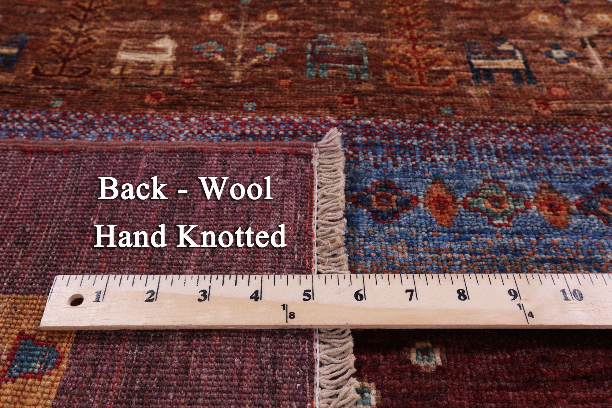 Tribal Persian Gabbeh Hand Knotted Wool Rug - 4' 0" X 5' 10" - Golden Nile