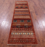 Tribal Persian Gabbeh Hand Knotted Wool Runner Rug - 2' 8" X 9' 8" - Golden Nile
