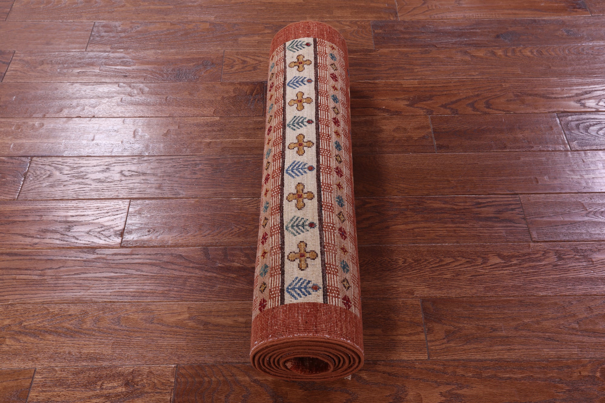 Tribal Persian Gabbeh Hand Knotted Wool Runner Rug - 2' 8" X 9' 8" - Golden Nile