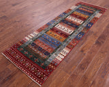 Tribal Persian Gabbeh Hand Knotted Wool Runner Rug - 2' 8" X 8' 5" - Golden Nile