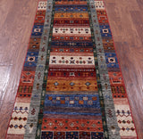 Persian Gabbeh Tribal Hand Knotted Wool Runner Rug - 2' 8" X 8' 5" - Golden Nile