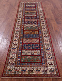 Tribal Persian Gabbeh Hand Knotted Wool Runner Rug - 2' 9" X 9' 9" - Golden Nile