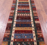 Persian Gabbeh Tribal Hand Knotted Wool Runner Rug - 2' 7" X 9' 9" - Golden Nile
