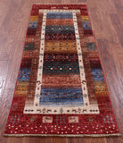 Tribal Persian Gabbeh Hand Knotted Wool Runner Rug - 2' 6" X 6' 7" - Golden Nile
