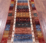 Tribal Persian Gabbeh Hand Knotted Wool Runner Rug - 2' 6" X 6' 7" - Golden Nile
