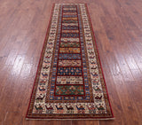 Persian Gabbeh Tribal Hand Knotted Wool Runner Rug - 2' 9" X 9' 10" - Golden Nile