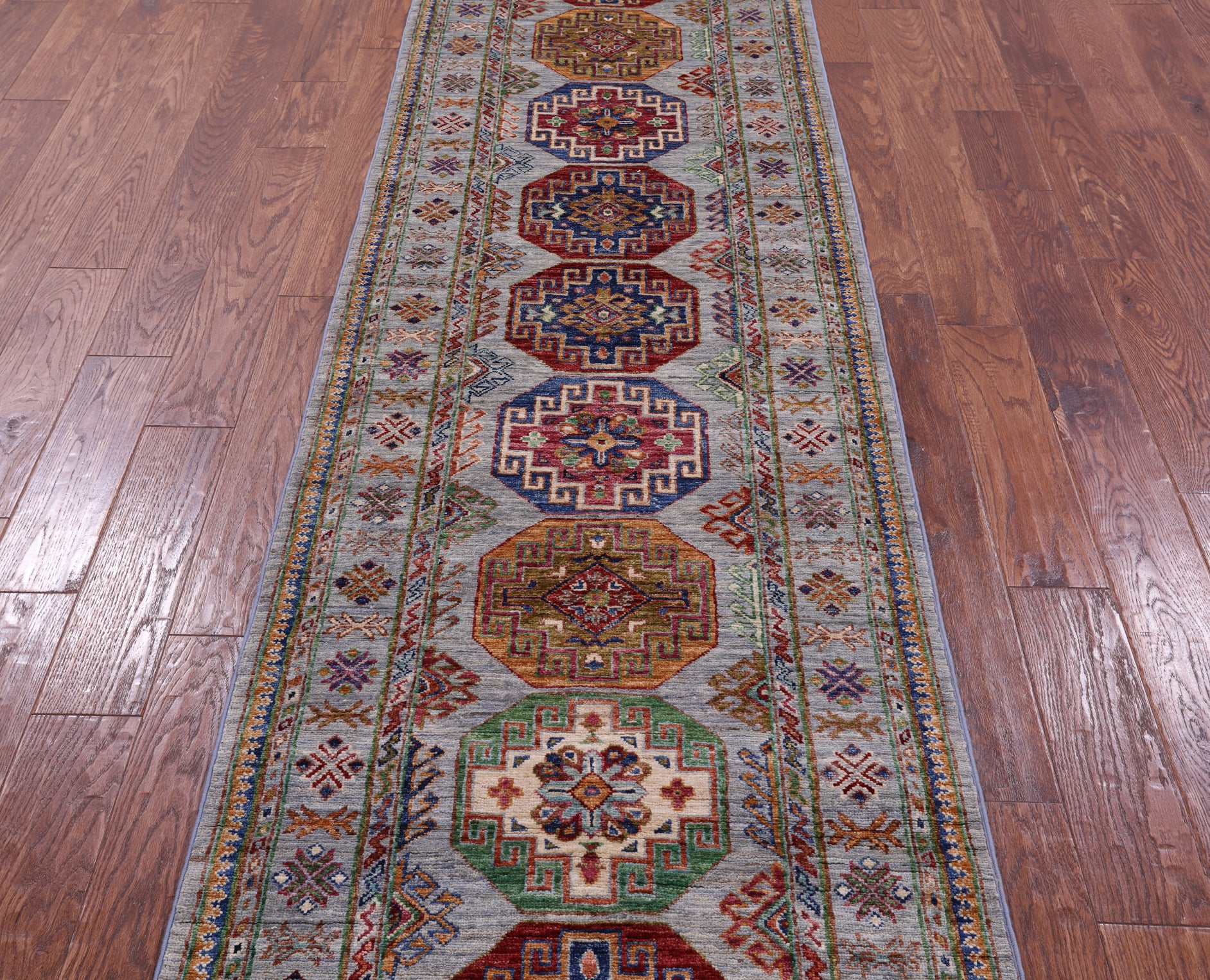 Turkmen Ersari Hand Knotted Wool Runner Rug - 2' 9" X 10' 2" - Golden Nile