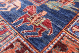 Antiqued Pazyryk Historical Design Hand Knotted Wool Runner Rug - 2' 7" X 8' 6" - Golden Nile