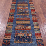 Tribal Persian Gabbeh Hand Knotted Wool Runner Rug - 2' 9" X 9' 2" - Golden Nile