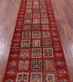 Red Garden Design Persian Hand Knotted Wool Runner Rug - 2' 8" X 10' 11" - Golden Nile