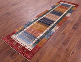 Persian Gabbeh Tribal Handmade Wool Runner Rug - 2' 8" X 9' 5" - Golden Nile