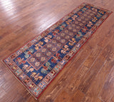 Antiqued Pazyryk Historical Design Hand Knotted Wool Runner Rug - 2' 7" X 8' 6" - Golden Nile