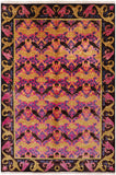 Pink William Morris Hand Knotted Wool Area Rug - 6' 1" X 8' 10" - Golden Nile