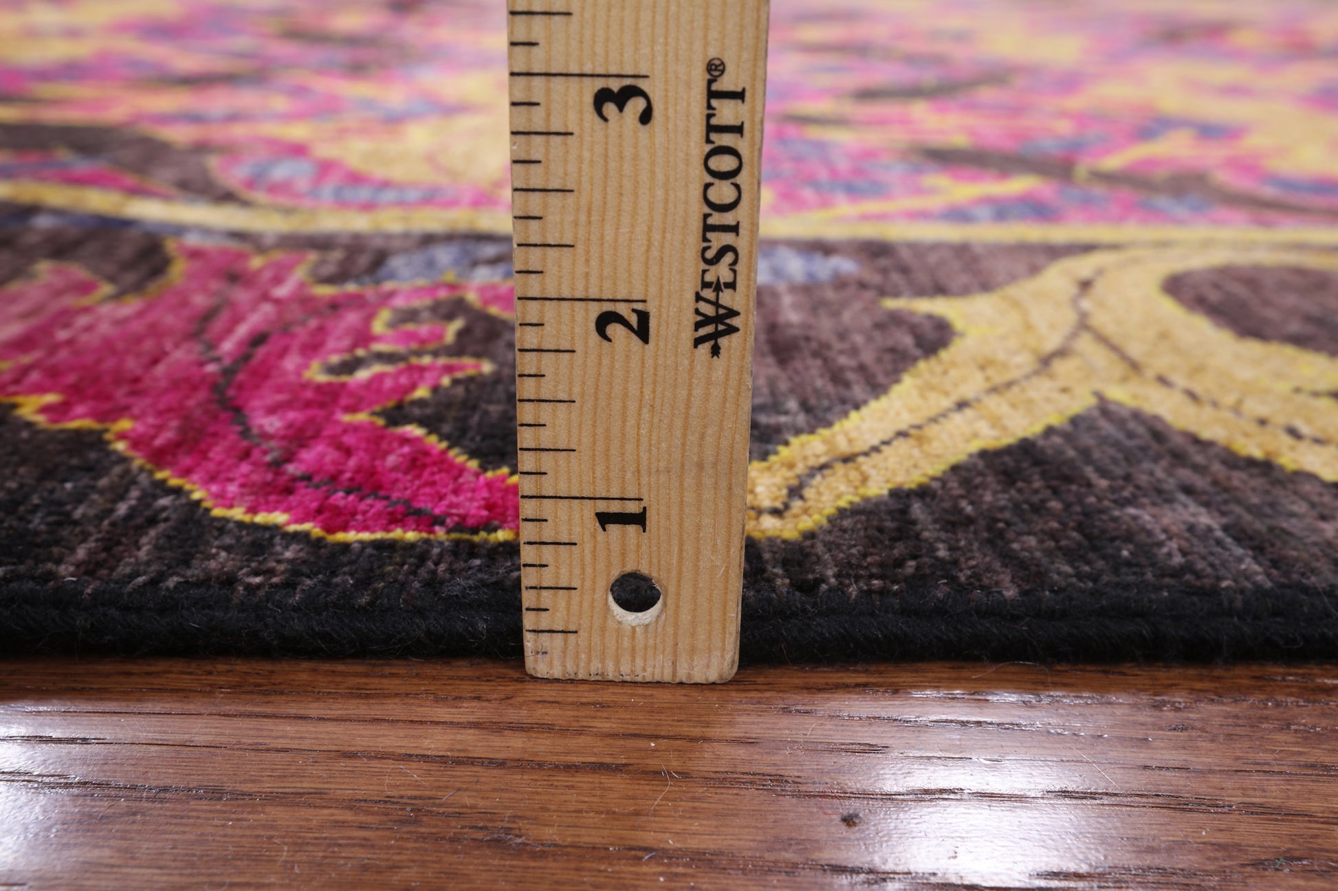Pink William Morris Hand Knotted Wool Area Rug - 6' 1" X 8' 10" - Golden Nile