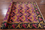 Pink William Morris Hand Knotted Wool Area Rug - 6' 1" X 8' 10" - Golden Nile