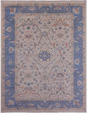 Ivory Turkish Oushak Hand Knotted Wool Rug - 9' 1" X 11' 11" - Golden Nile