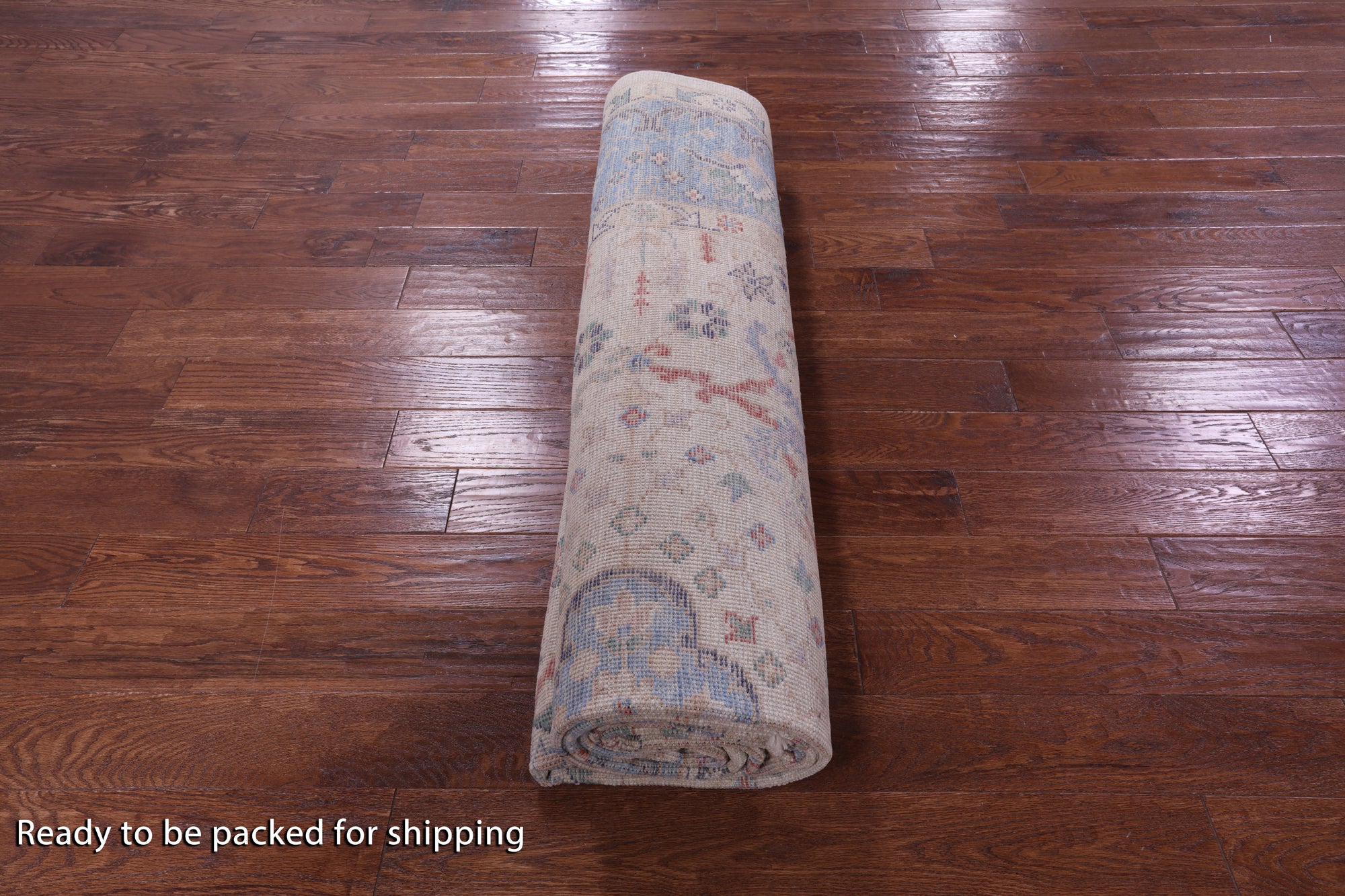 Ivory Turkish Oushak Hand Knotted Wool Rug - 9' 1" X 11' 11" - Golden Nile