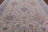 Ivory Turkish Oushak Hand Knotted Wool Rug - 10' 0" X 12' 8" - Golden Nile