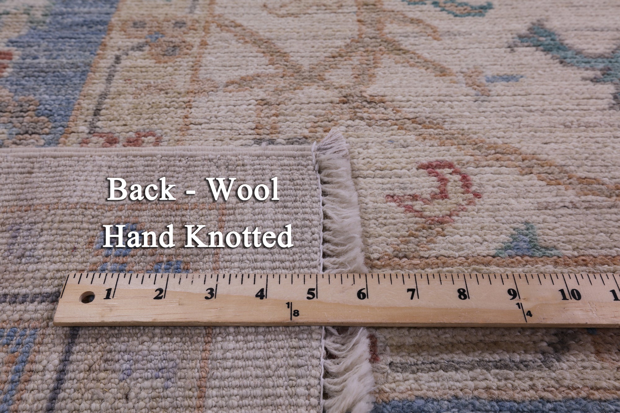 Ivory Turkish Oushak Hand Knotted Wool Rug - 10' 0" X 12' 8" - Golden Nile