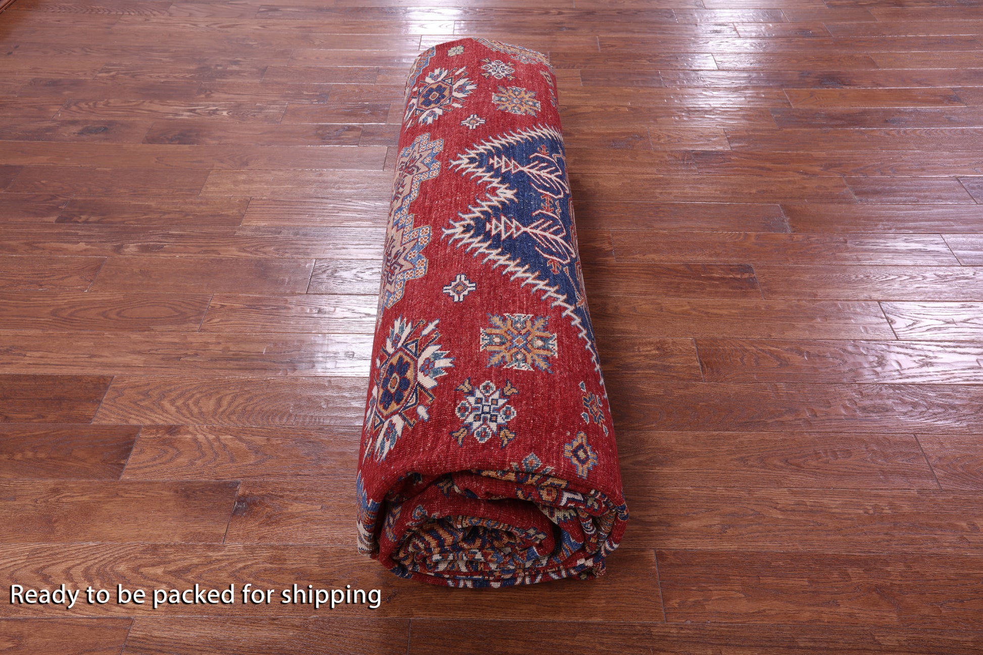 Red Super Kazak Hand Knotted Wool Rug - 13' 2" X 19' 7" - Golden Nile