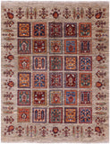 Garden Design Persian Hand Knotted Wool Rug - 4' 11" X 6' 4" - Golden Nile