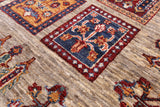 Garden Design Persian Hand Knotted Wool Rug - 4' 11" X 6' 4" - Golden Nile