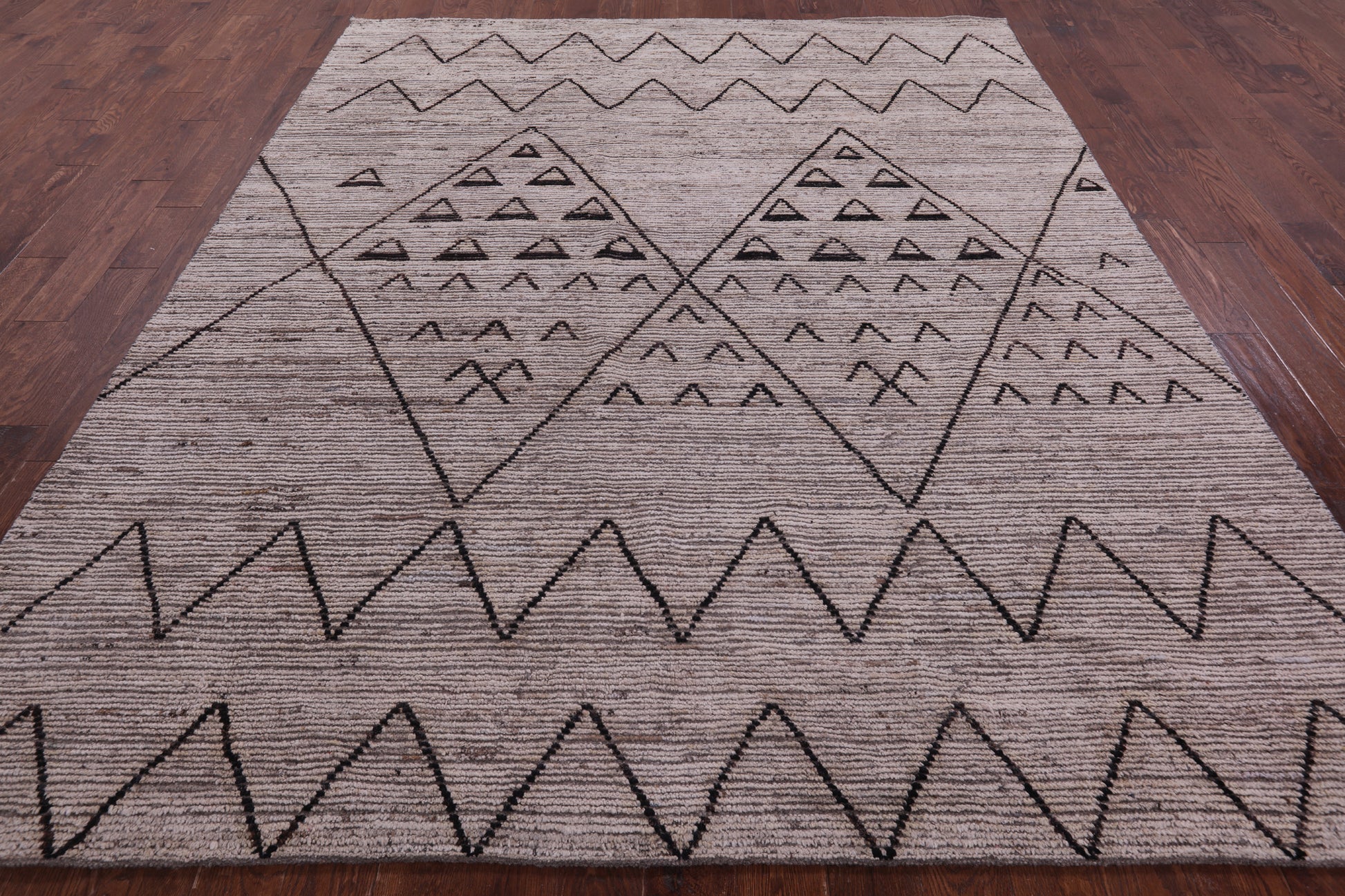 Tribal Moroccan Hand Knotted Wool Rug - 8' 2" X 9' 8" - Golden Nile