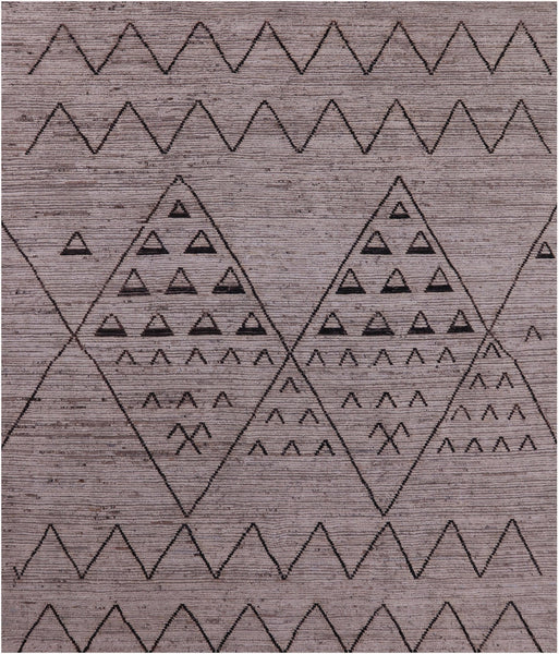 Tribal Moroccan Hand Knotted Wool Rug - 8' 2" X 9' 8" - Golden Nile
