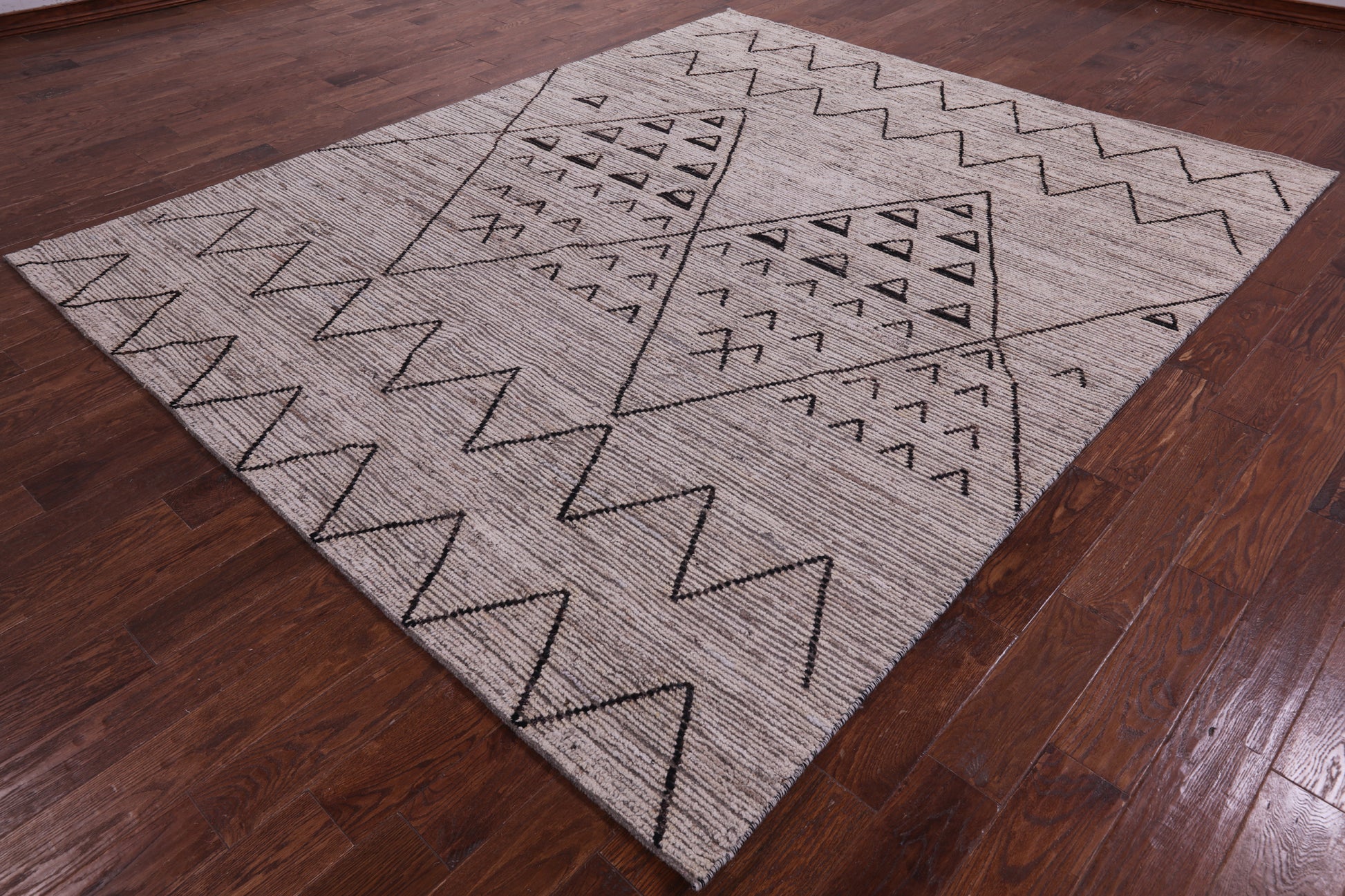 Tribal Moroccan Hand Knotted Wool Rug - 8' 2" X 9' 8" - Golden Nile