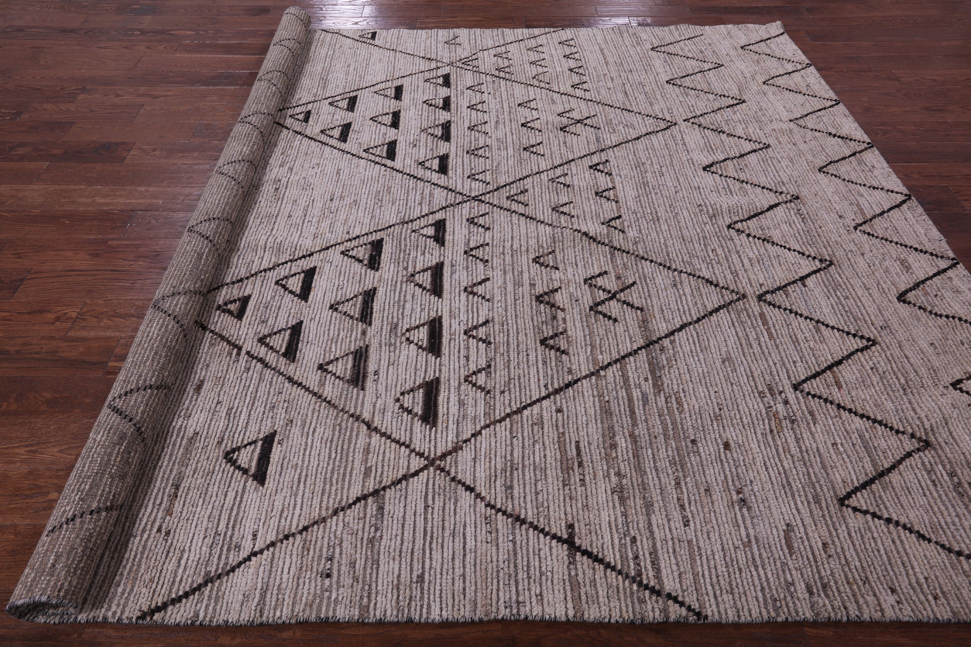 Tribal Moroccan Hand Knotted Wool Rug - 8' 2" X 9' 8" - Golden Nile