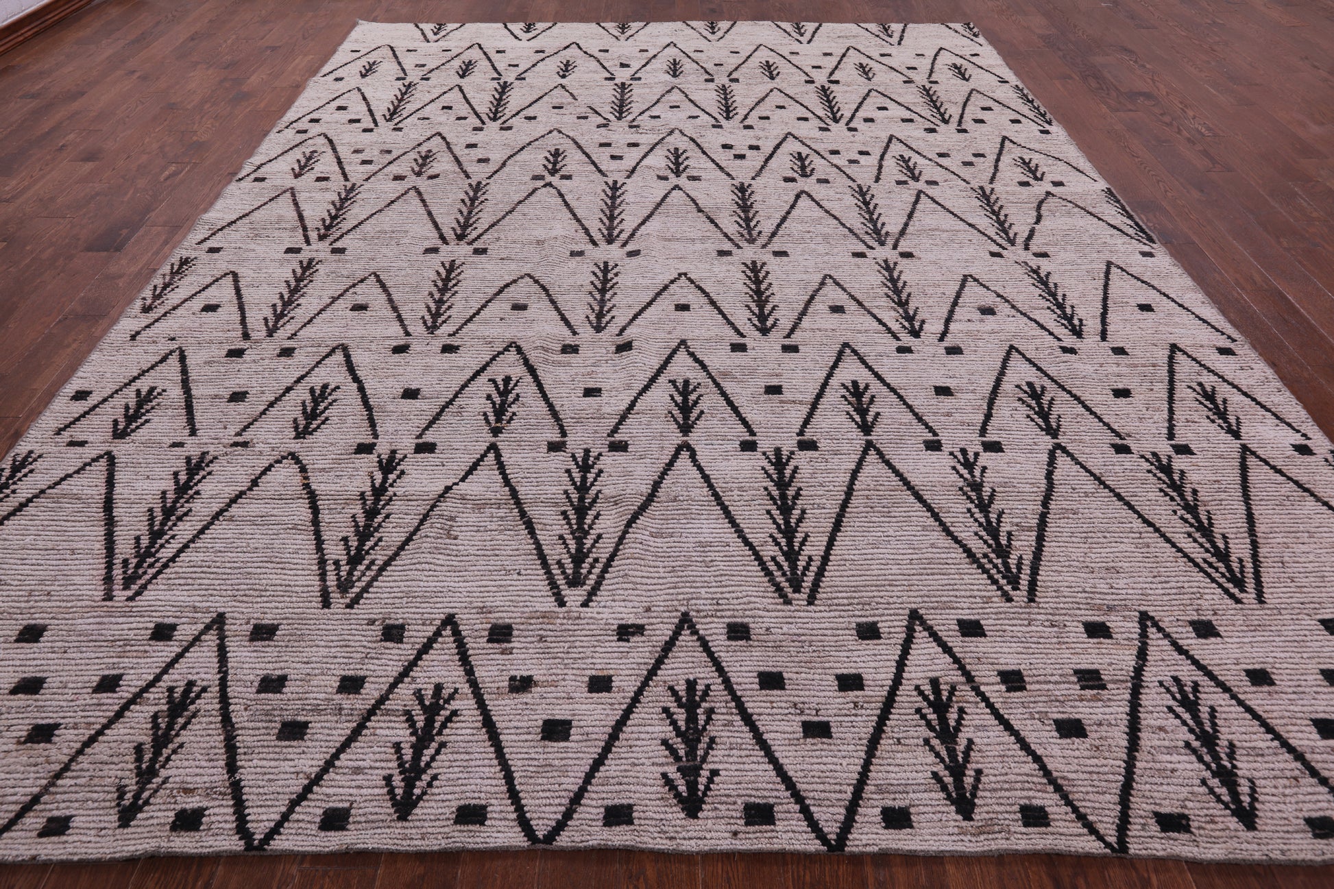 Tribal Moroccan Hand Knotted Wool On Wool Rug - 10' 4" X 13' 0" - Golden Nile