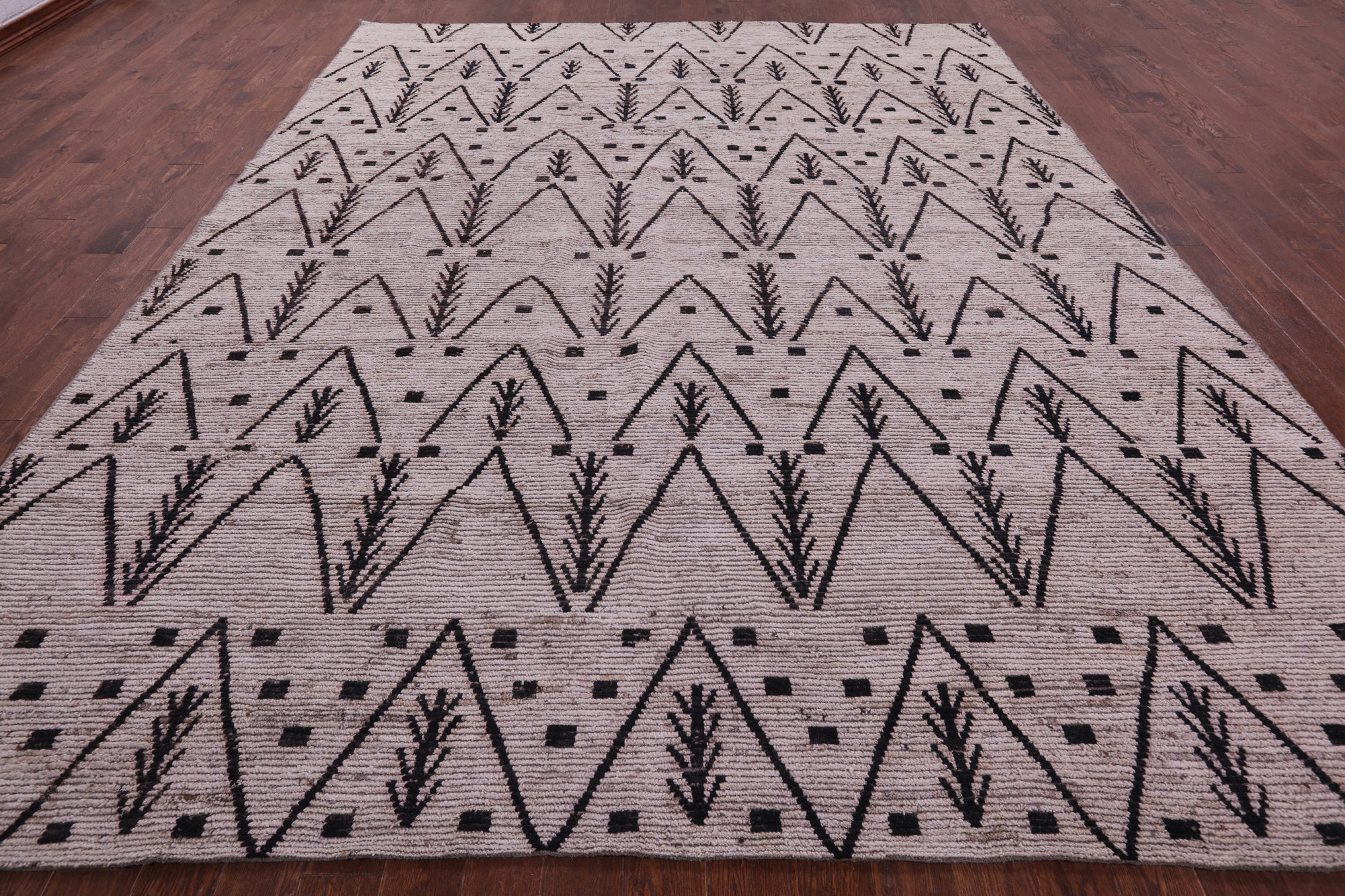 Tribal Moroccan Hand Knotted Wool On Wool Rug - 10' 4" X 13' 0" - Golden Nile