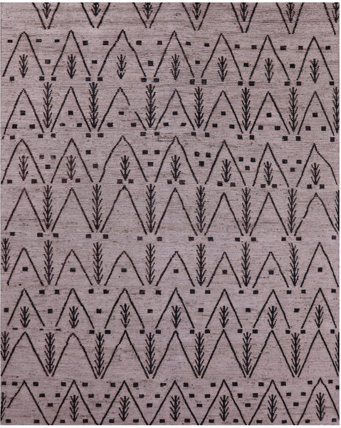 Tribal Moroccan Hand Knotted Wool On Wool Rug - 10' 4" X 13' 0" - Golden Nile