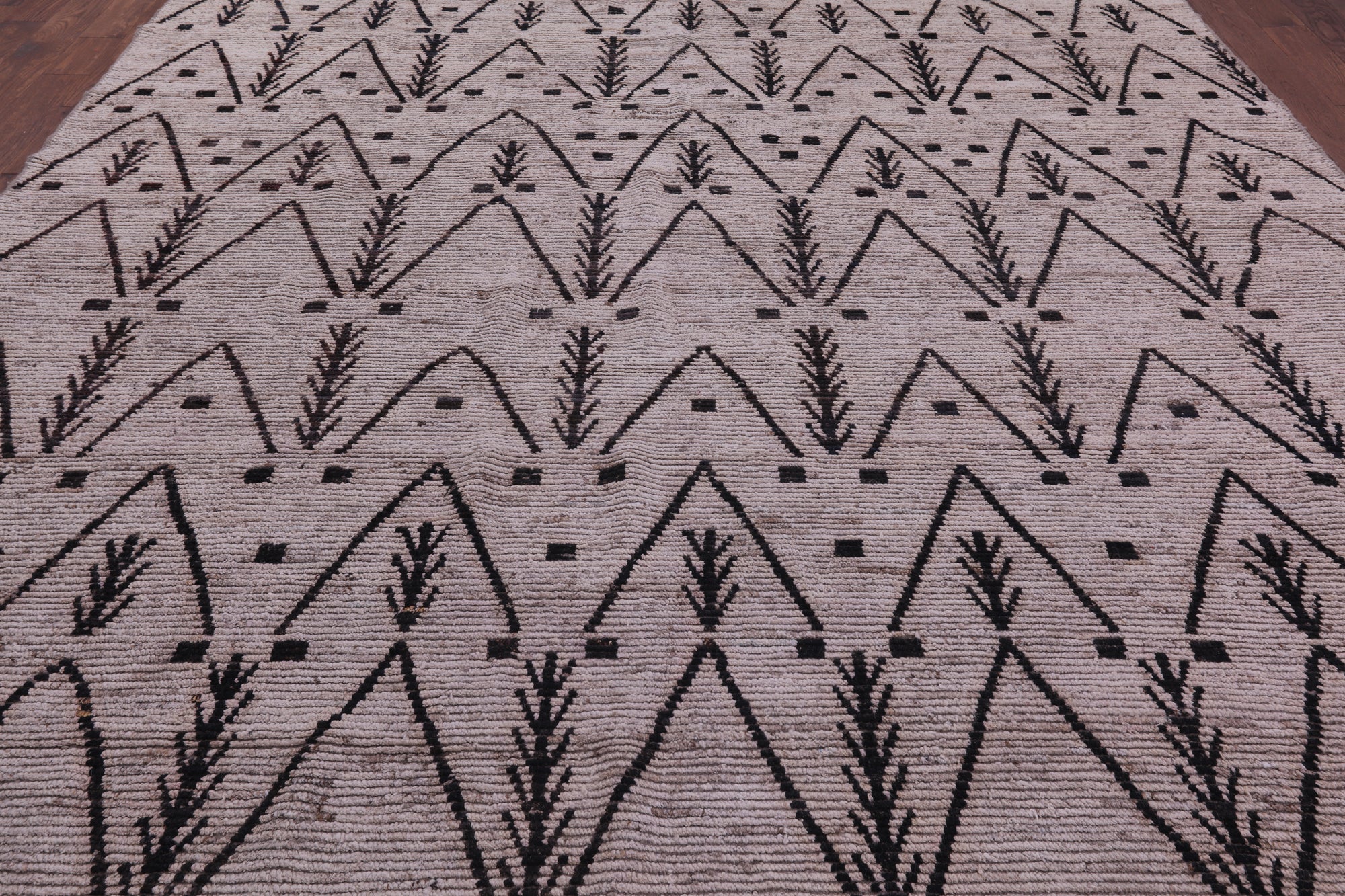 Tribal Moroccan Hand Knotted Wool On Wool Rug - 10' 4" X 13' 0" - Golden Nile