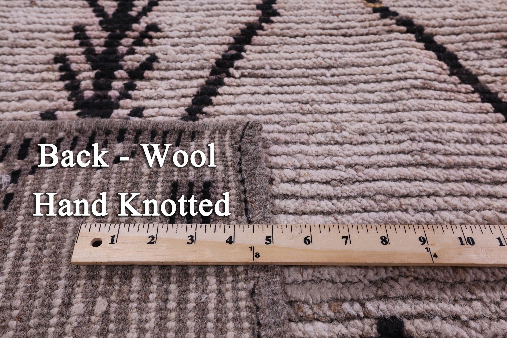 Tribal Moroccan Hand Knotted Wool On Wool Rug - 10' 4" X 13' 0" - Golden Nile