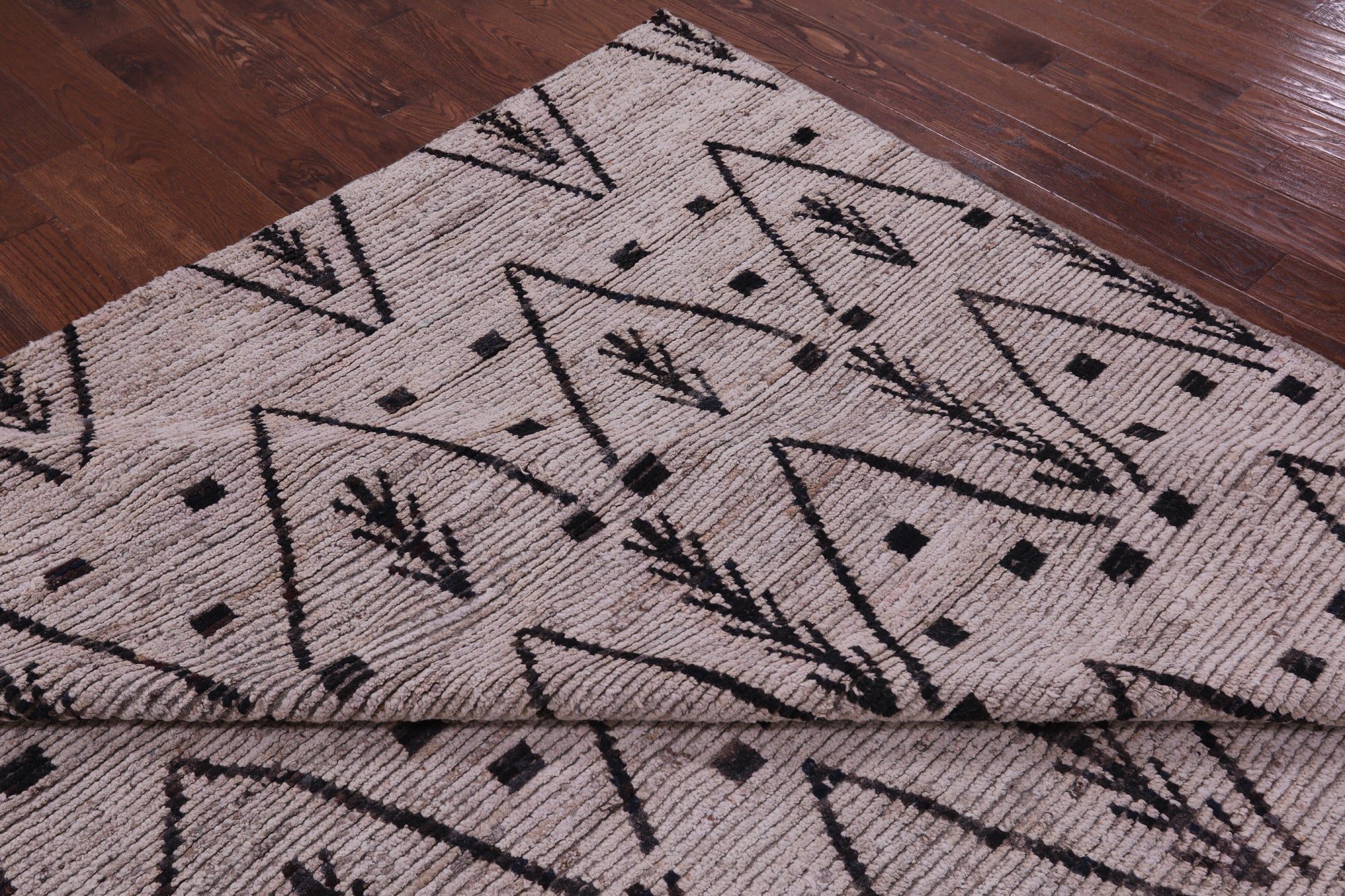 Tribal Moroccan Hand Knotted Wool On Wool Rug - 10' 4" X 13' 0" - Golden Nile