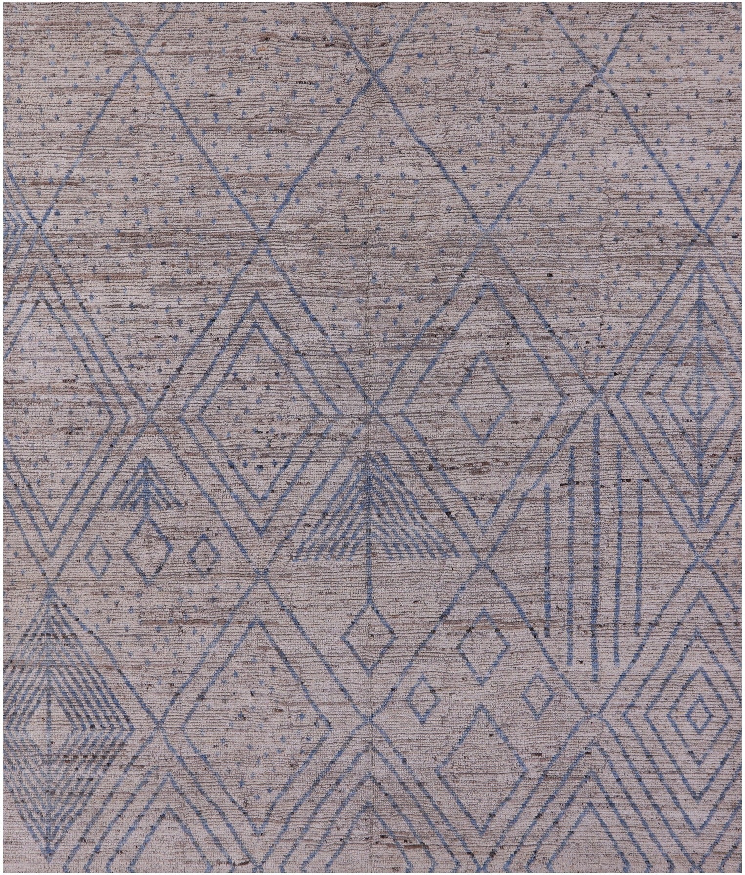 Tribal Moroccan Hand Knotted Wool On Wool Rug - 9' 8" X 11' 7" - Golden Nile